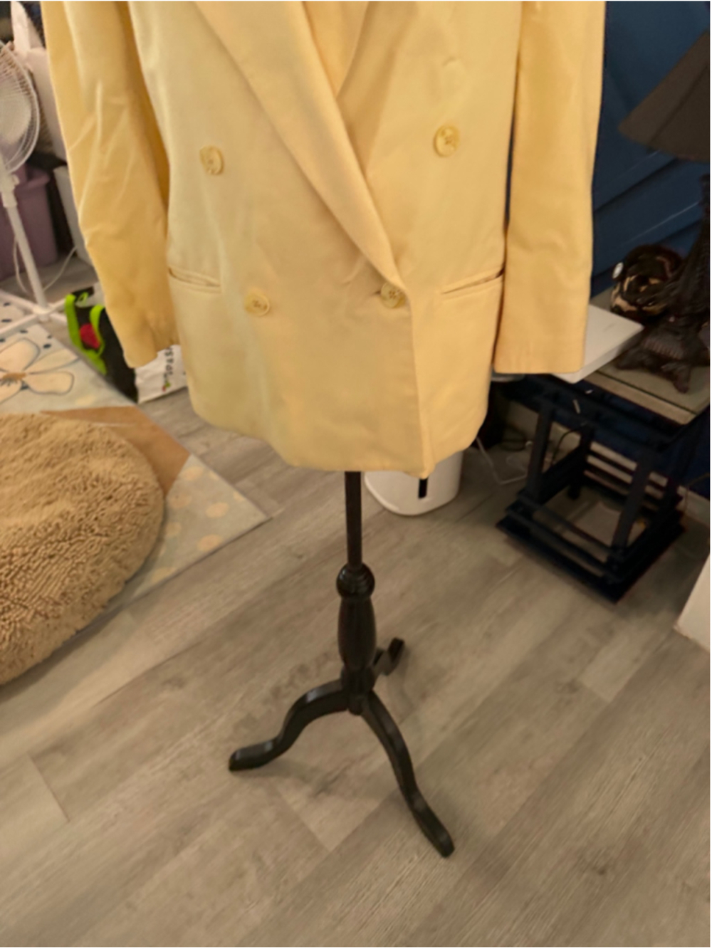 Women's Jones New York Blazer Size 8 Yellow Double Breasted Wool Jacket